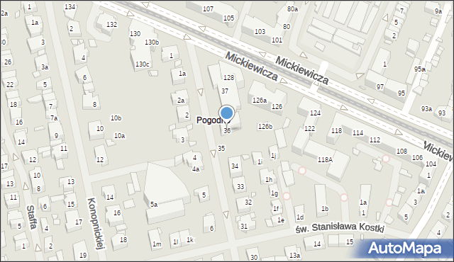 Szczecin, Wieniawskiego Henryka, 36, mapa Szczecina