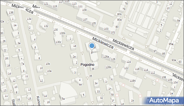 Szczecin, Wieniawskiego Henryka, 37, mapa Szczecina