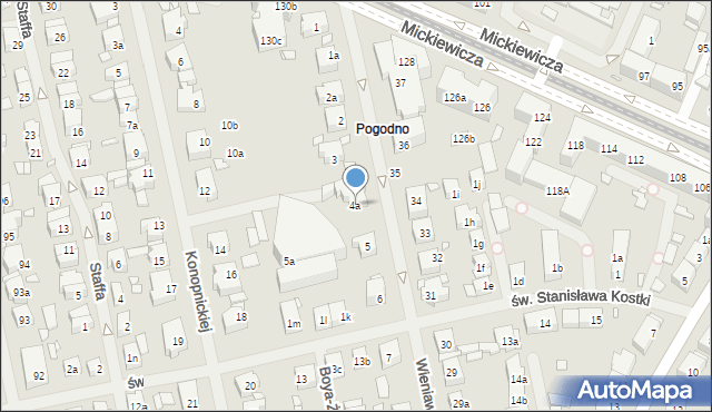 Szczecin, Wieniawskiego Henryka, 4a, mapa Szczecina