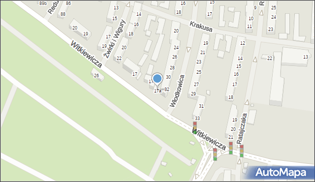 Szczecin, Witkiewicza Stanisława Ignacego, 17a, mapa Szczecina