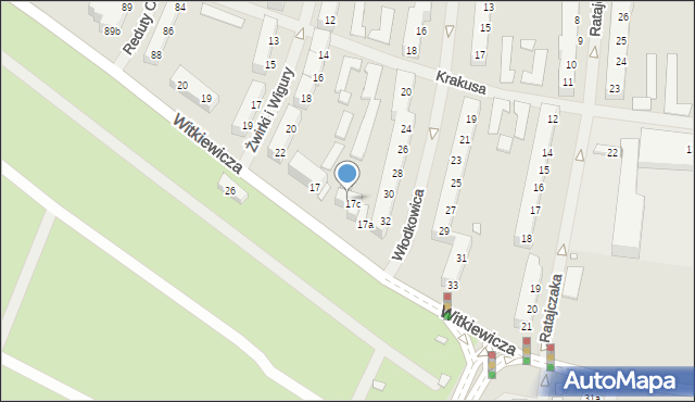 Szczecin, Witkiewicza Stanisława Ignacego, 17d, mapa Szczecina