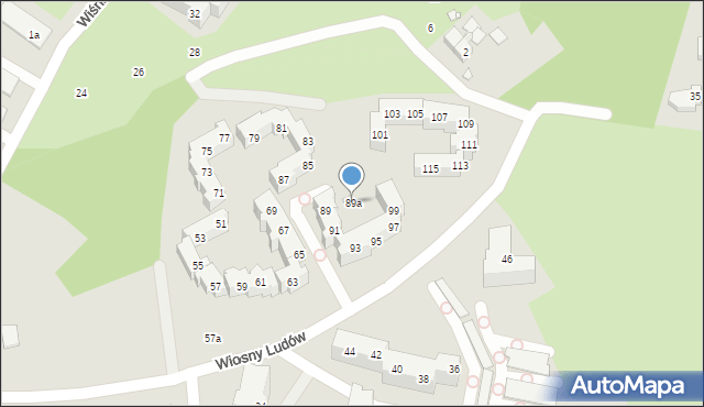 Szczecin, Wiosny Ludów, 89a, mapa Szczecina