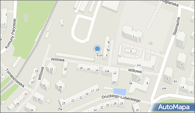 Szczecin, Willowa, 7, mapa Szczecina