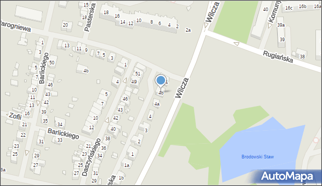 Szczecin, Wilcza, 4b, mapa Szczecina