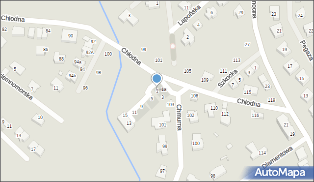 Szczecin, Wichrowa, 1, mapa Szczecina