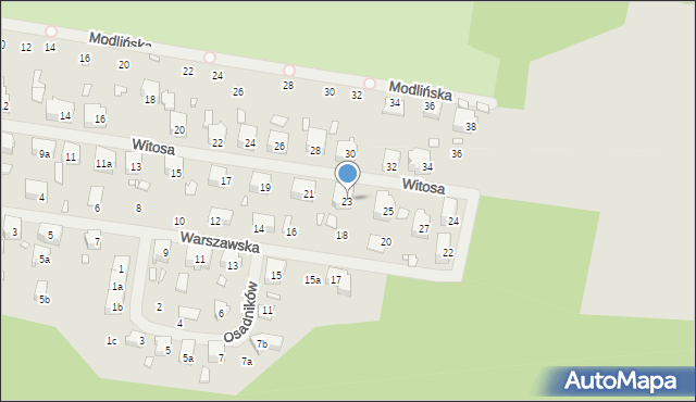 Szczecin, Witosa Wincentego, 23, mapa Szczecina