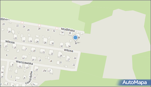 Szczecin, Witosa Wincentego, 36, mapa Szczecina