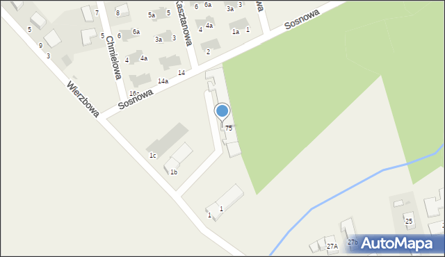 Szczodre, Wierzbowa, 1a, mapa Szczodre