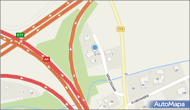 Szczyglice, Wierzbowa, 3, mapa Szczyglice