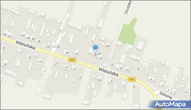 Szczyty, Wieluńska, 18, mapa Szczyty