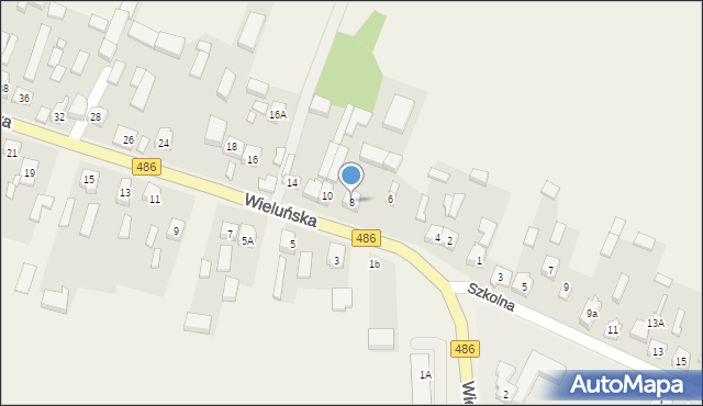 Szczyty, Wieluńska, 8, mapa Szczyty