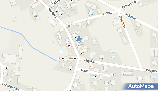 Szemrowice, Wiejska, 12, mapa Szemrowice