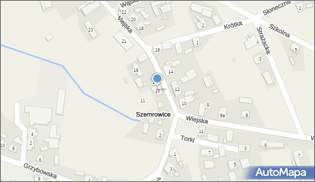 Szemrowice, Wiejska, 15, mapa Szemrowice