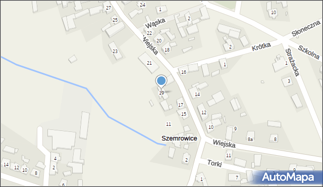 Szemrowice, Wiejska, 19, mapa Szemrowice