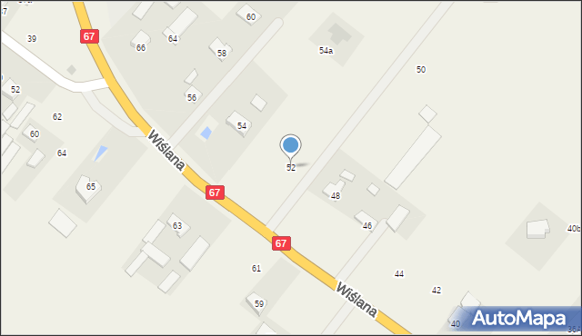 Szpetal Górny, Wiślana, 52, mapa Szpetal Górny