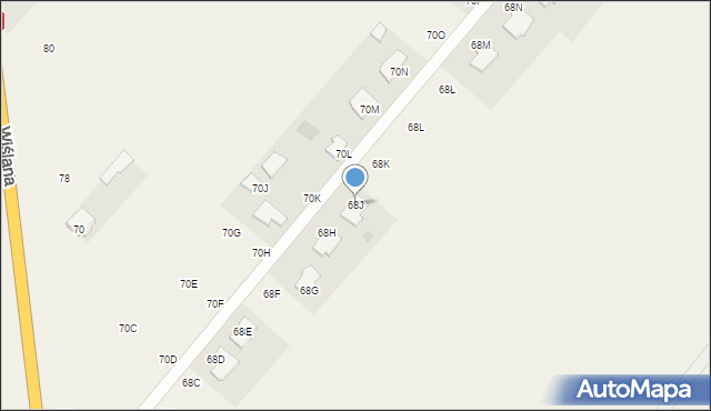 Szpetal Górny, Wiślana, 68J, mapa Szpetal Górny