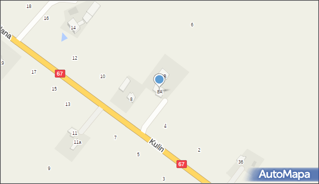 Szpetal Górny, Wiślana, 8A, mapa Szpetal Górny