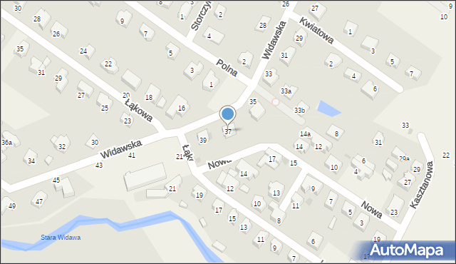 Szymanów, Widawska, 37, mapa Szymanów