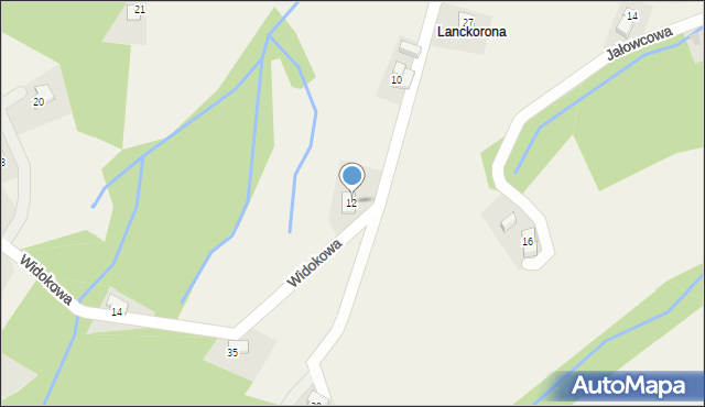 Targanice, Widokowa, 12, mapa Targanice