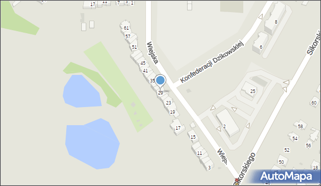 Tarnobrzeg, Wiejska, 29, mapa Tarnobrzegu