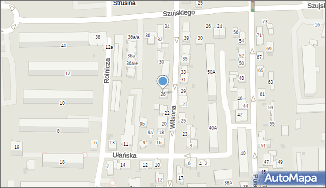 Tarnów, Wilsona Thomasa Woodrowa, 26, mapa Tarnów