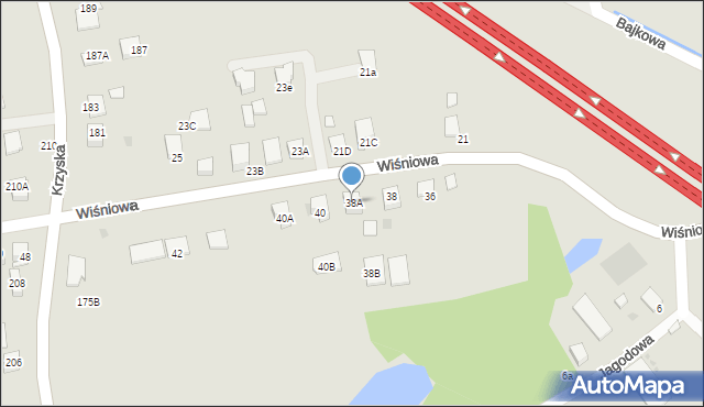 Tarnów, Wiśniowa, 38A, mapa Tarnów