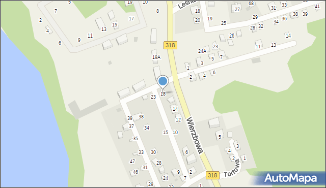 Tarnów Jezierny, Wierzbowa, 18, mapa Tarnów Jezierny