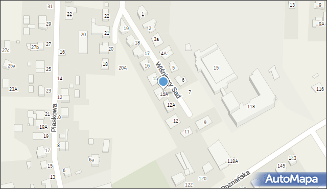 Tarnowo Podgórne, Wiśniowy Sad, 14A, mapa Tarnowo Podgórne