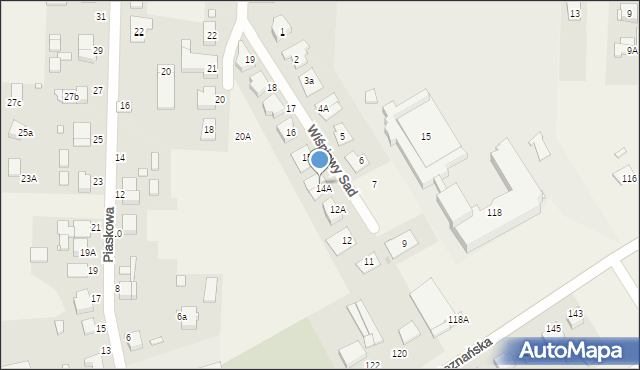 Tarnowo Podgórne, Wiśniowy Sad, 14B, mapa Tarnowo Podgórne