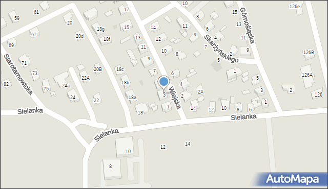 Tarnowskie Góry, Wiejska, 3, mapa Tarnowskie Góry