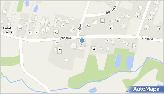 Tartak Brzózki, Wiejska, 11c, mapa Tartak Brzózki