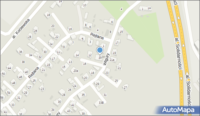 Tczew, Wigury Stanisława, inż. pil., 10, mapa Tczew