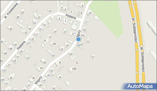 Tczew, Wigury Stanisława, inż. pil., 23, mapa Tczew