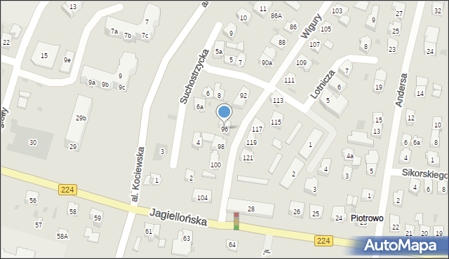 Tczew, Wigury Stanisława, inż. pil., 96, mapa Tczew