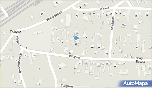 Tłuszcz, Wiejska, 15, mapa Tłuszcz