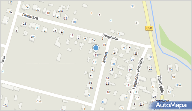 Tomaszów Lubelski, Witosa Wincentego, 13, mapa Tomaszów Lubelski