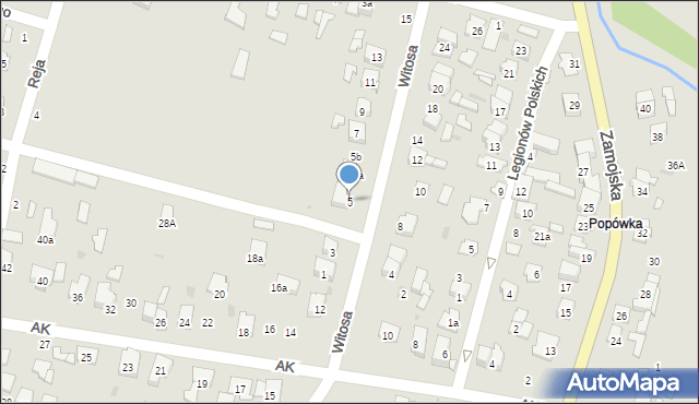 Tomaszów Lubelski, Witosa Wincentego, 5, mapa Tomaszów Lubelski