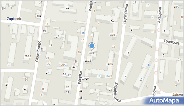 Tomaszów Mazowiecki, Wiejska, 9/15, mapa Tomaszów Mazowiecki