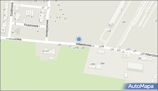 Tomaszów Mazowiecki, Wierzbowa, 107C, mapa Tomaszów Mazowiecki