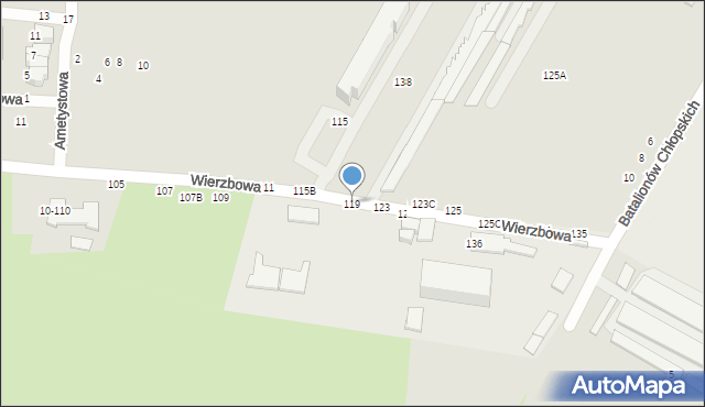 Tomaszów Mazowiecki, Wierzbowa, 119, mapa Tomaszów Mazowiecki