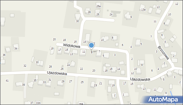 Tomaszowice, Widokowa, 9, mapa Tomaszowice