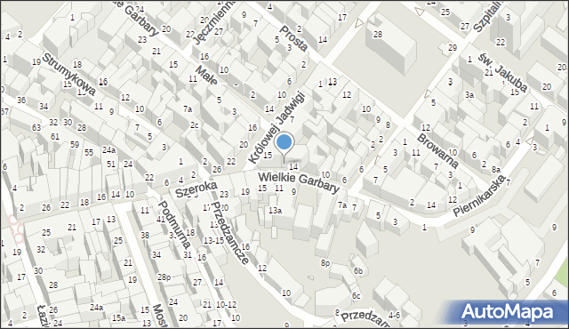 Toruń, Wielkie Garbary, 16, mapa Torunia