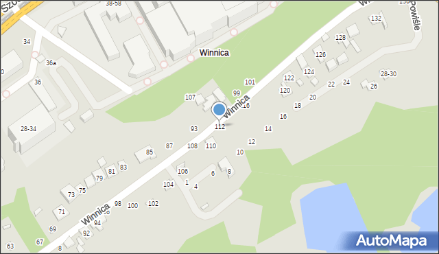 Toruń, Winnica, 112, mapa Torunia