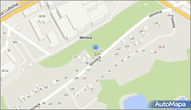 Toruń, Winnica, 99, mapa Torunia