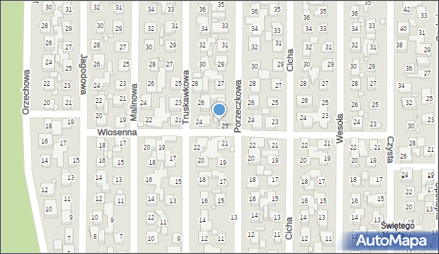 Toruń, Wiosenna, 42, mapa Torunia