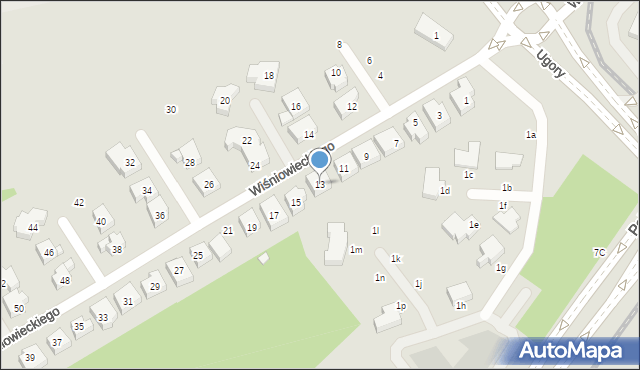 Toruń, Wiśniowieckiego Jeremiego, 13, mapa Torunia