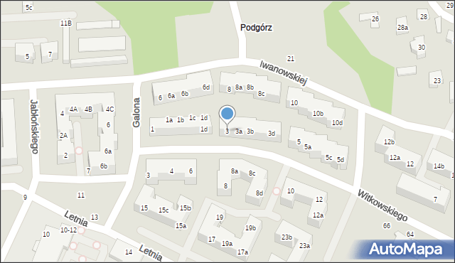 Toruń, Witkowskiego Leona, 3, mapa Torunia