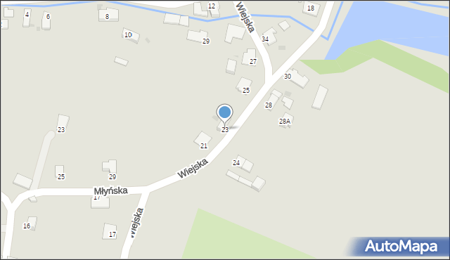 Toszek, Wiejska, 23, mapa Toszek