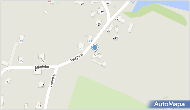 Toszek, Wiejska, 24, mapa Toszek