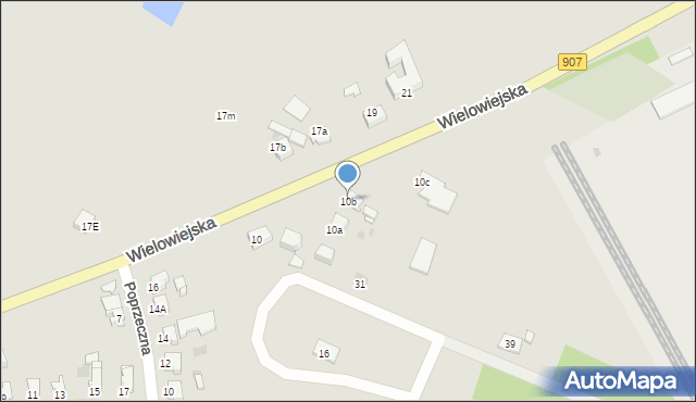 Toszek, Wielowiejska, 10b, mapa Toszek